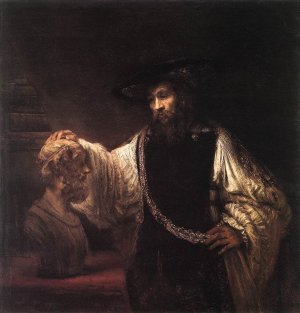 Aristotle with a Bust of Homer by Rembrandt Van Rijn Oil Painting Reproduction