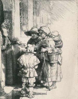 Beggars at the Door by Rembrandt Van Rijn Oil Painting Reproduction