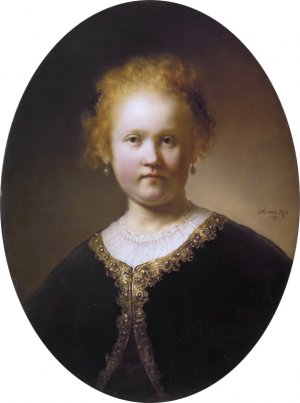 Bust of a Young Woman by Rembrandt Van Rijn Oil Painting Reproduction