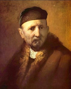 Bust of an Old Man with a Beret by Rembrandt Van Rijn Oil Painting Reproduction