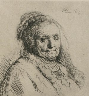 Bust of an Old Woman, Rembrandt's Mother by Oil Painting Reproduction