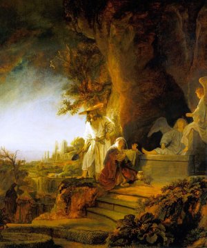 Christ and Saint Mary Magdalene at the Tomb by Rembrandt Van Rijn Oil Painting Reproduction