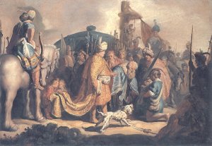 David Presents the Head of Goliath to King Saul by Rembrandt Van Rijn Oil Painting Reproduction