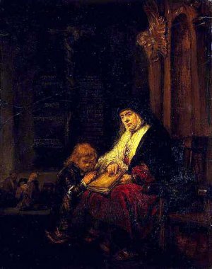 Hannah and Samuel by Rembrandt Van Rijn Oil Painting Reproduction