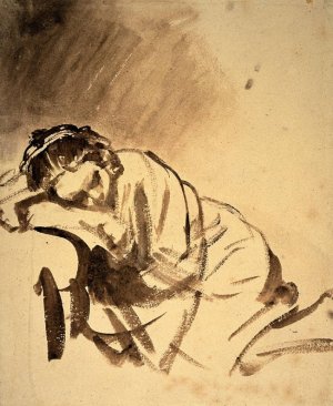 Hendrickje Sleeping by Oil Painting Reproduction