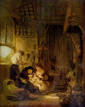 Holy Family II by Rembrandt Van Rijn Oil Painting Reproduction