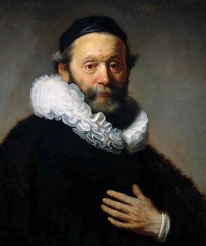 Johannes Wtenbogaert, Remonstrant Minister Detail by Rembrandt Van Rijn Oil Painting Reproduction