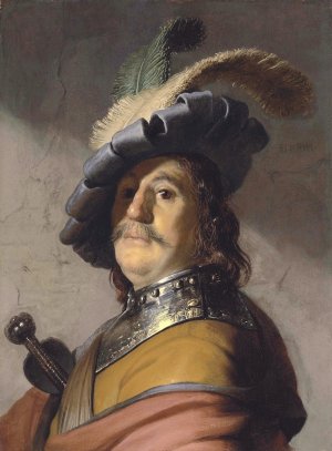 Man in a Gorget and a Cap by Rembrandt Van Rijn Oil Painting Reproduction