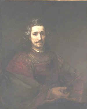 Man with a Magnfying Glass by Rembrandt Van Rijn Oil Painting Reproduction