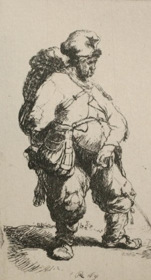 Mans Standing Towards the Right by Rembrandt Van Rijn Oil Painting Reproduction