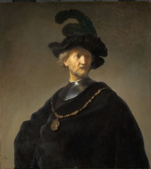 Older Man with a Black Beret by Rembrandt Van Rijn Oil Painting Reproduction