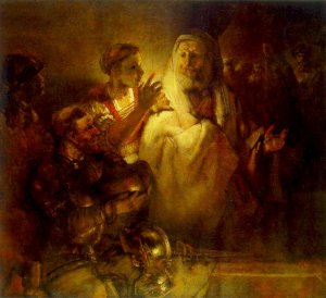 Peter Denouncing Christ by Rembrandt Van Rijn Oil Painting Reproduction