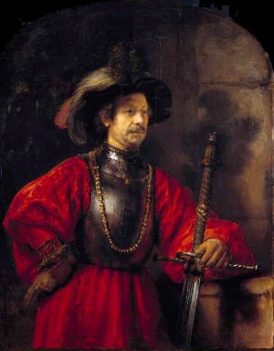 Portrait of a Man in Military Dress by Rembrandt Van Rijn Oil Painting Reproduction