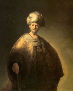 Portrait of a Man in Oriental Garment by Rembrandt Van Rijn Oil Painting Reproduction