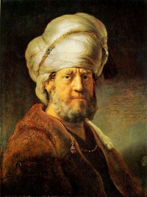 Portrait of a Man in Oriental Garment by Rembrandt Van Rijn Oil Painting Reproduction