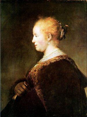 Portrait of a Young Woman by Rembrandt Van Rijn Oil Painting Reproduction