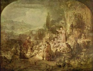 Preaching of St John the Baptist by Oil Painting Reproduction