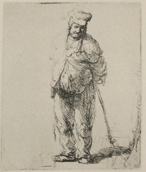 Ragged Peasant with His Hands Behind Him by Rembrandt Van Rijn Oil Painting Reproduction