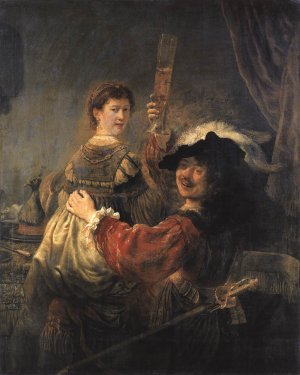 Rembrandt and Saskia in the Scene of the Prodigal Son in the Tavern by Oil Painting Reproduction