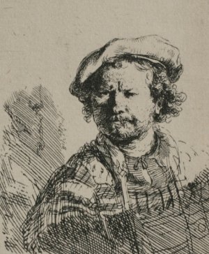 Rembrandt with a Flat Cap and Slashed Vest by Rembrandt Van Rijn Oil Painting Reproduction