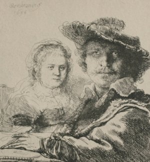 Rembrandt with His Wife by Oil Painting Reproduction