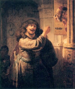 Samson Threatening His Father-in-Law by Rembrandt Van Rijn Oil Painting Reproduction