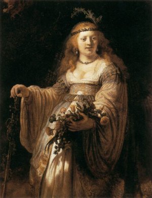 Saskia van Uylenburgh in Arcadian Costume by Rembrandt Van Rijn Oil Painting Reproduction