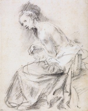 Seated Female Nude as Susanna by Rembrandt Van Rijn Oil Painting Reproduction