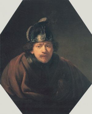 Self Portait with Helmet by Rembrandt Van Rijn Oil Painting Reproduction