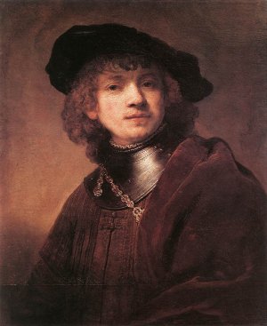 Self Portrait as a Young Man by Rembrandt Van Rijn Oil Painting Reproduction