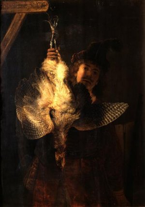 Self Portrait with Bittern by Rembrandt Van Rijn Oil Painting Reproduction