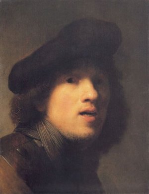 Self Portrait with Gorget and Beret by Oil Painting Reproduction