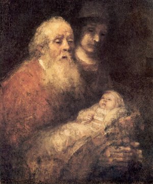 Simon with Jesus by Rembrandt Van Rijn Oil Painting Reproduction