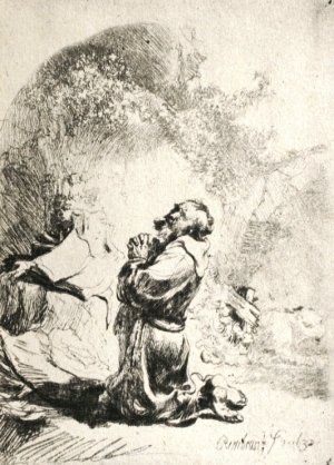 St. Gerome Kneeling by Rembrandt Van Rijn Oil Painting Reproduction