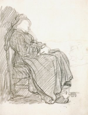 Study of a Woman Asleep by Rembrandt Van Rijn Oil Painting Reproduction