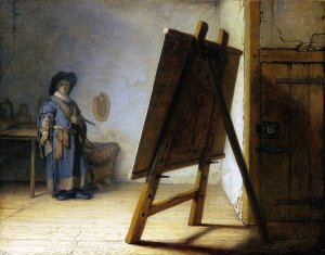 The Artist in His Studio by Rembrandt Van Rijn Oil Painting Reproduction