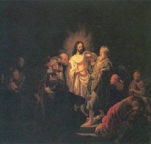 The Incredulity of St. Thomas by Rembrandt Van Rijn Oil Painting Reproduction