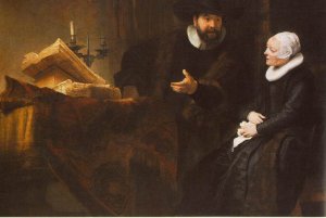 The Mennonite Minister Cornelis Claesz. Anslo in Conversation with His Wife, Aaltje by Rembrandt Van Rijn Oil Painting Reproduction