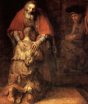 The Return of the Prodigal Son Detail by Rembrandt Van Rijn Oil Painting Reproduction