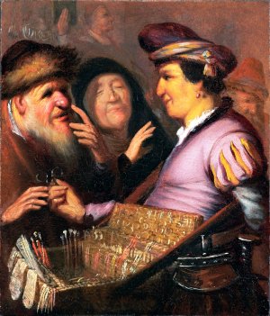 The Spectacle-Pedlar by Rembrandt Van Rijn Oil Painting Reproduction