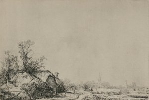 Village with a River by Rembrandt Van Rijn Oil Painting Reproduction